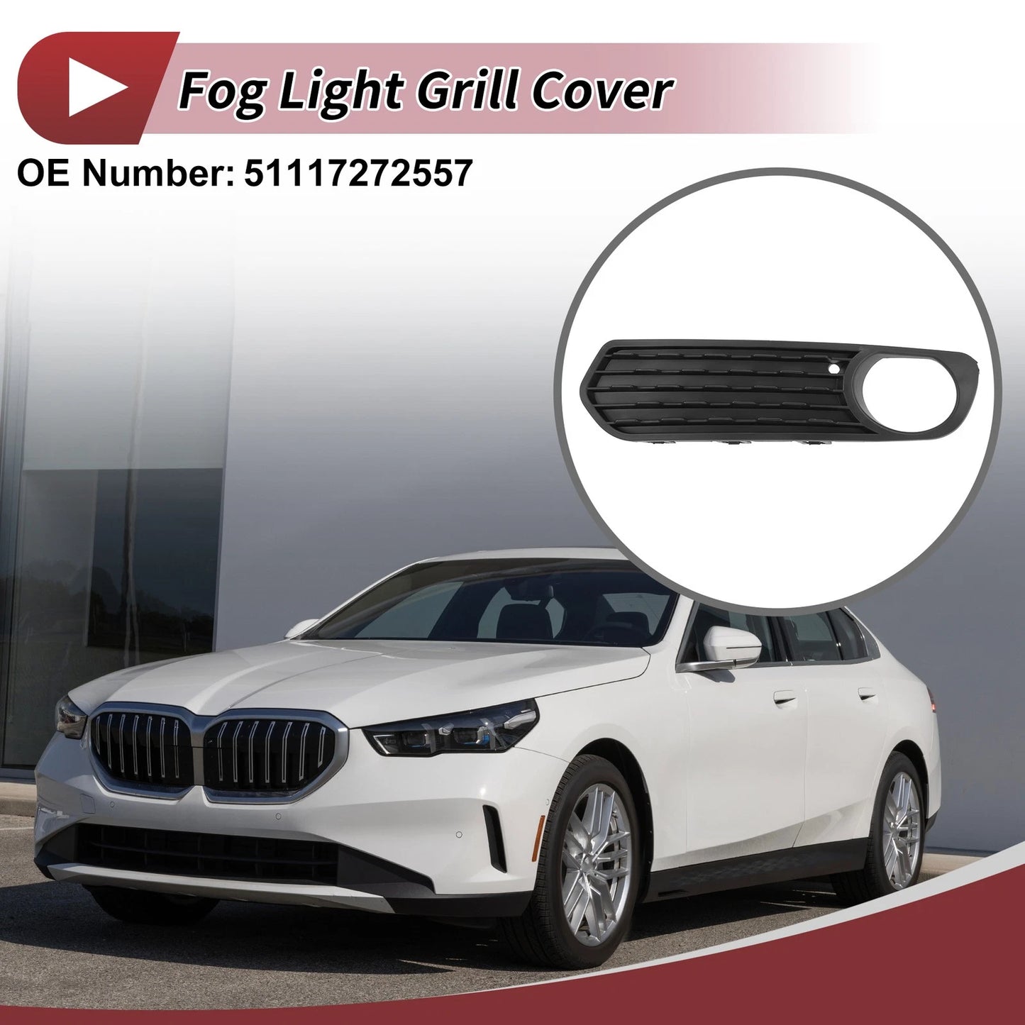 Front Left Fog Light Grill for BMW F20 2011-2015 (1 x Black)
