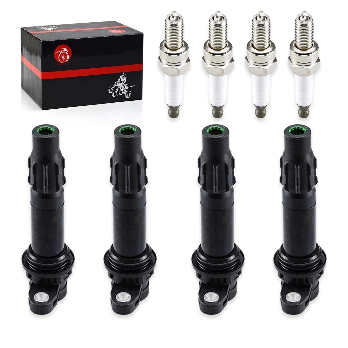 Ignition Coils 4Pcs for Yamaha WaveRunner FX/FX1000 HO 2004-2008 with Spark Plug