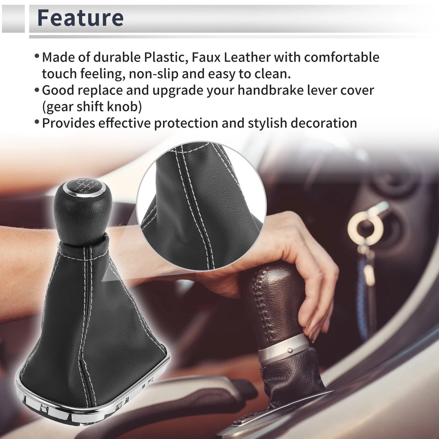 Gear Shift Knob with Cover for Chevrolet Cruze (2010-2015) Faux Leather