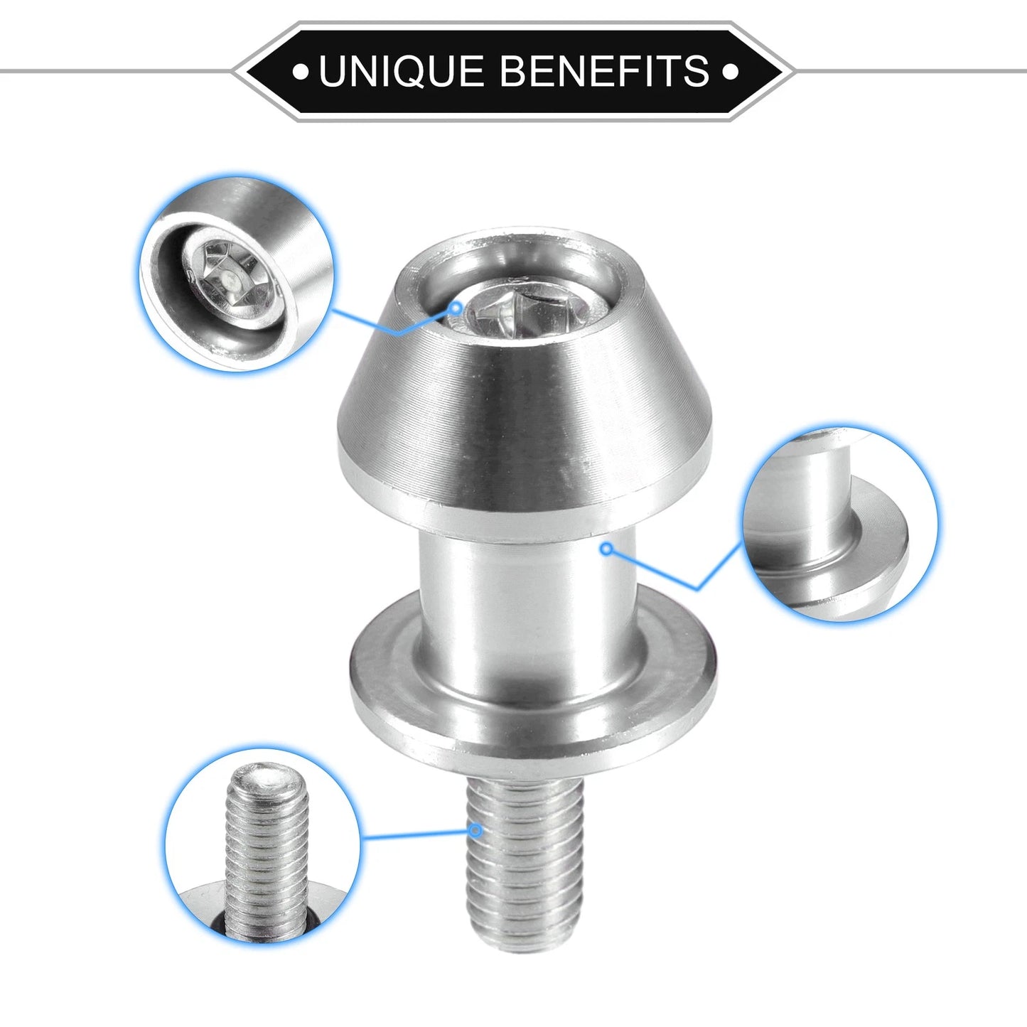1 Pair Motorbike Swingarm Spools 8mm CNC Sliders Silver Tone