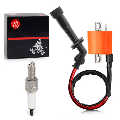 Ignition Coil & Spark Plug + Cap Cover for Suzuki Quadsport Z400/LTZ400