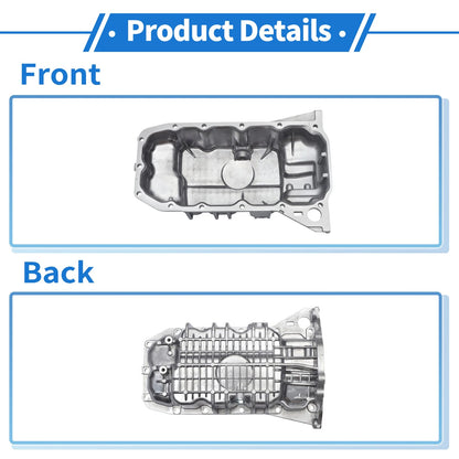 Engine Oil Pan for Ford Escape 2013-2018 Aluminum Silver Tone 1 x Pc