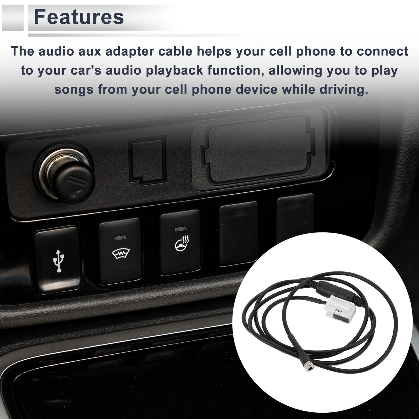 Audio Aux Adapter Cable for BMW Car Stereo