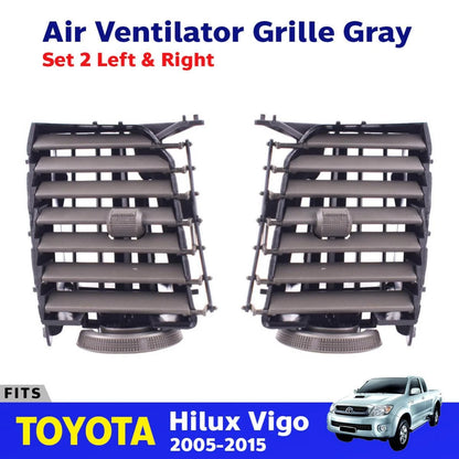 LH+RH Middle Air Vent Grille A/C Gray Fits Toyota Hilux Vigo SR5 KUN 2005-15 ADE