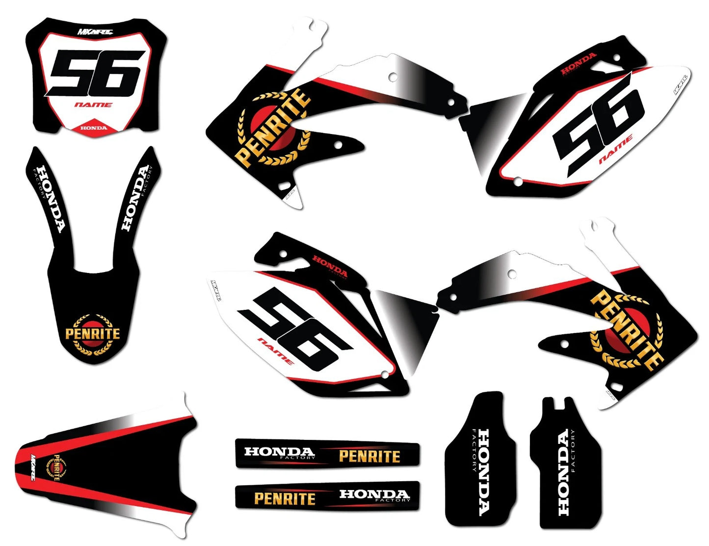 Full Custom Graphic Decals for Honda CRF450R (2008)