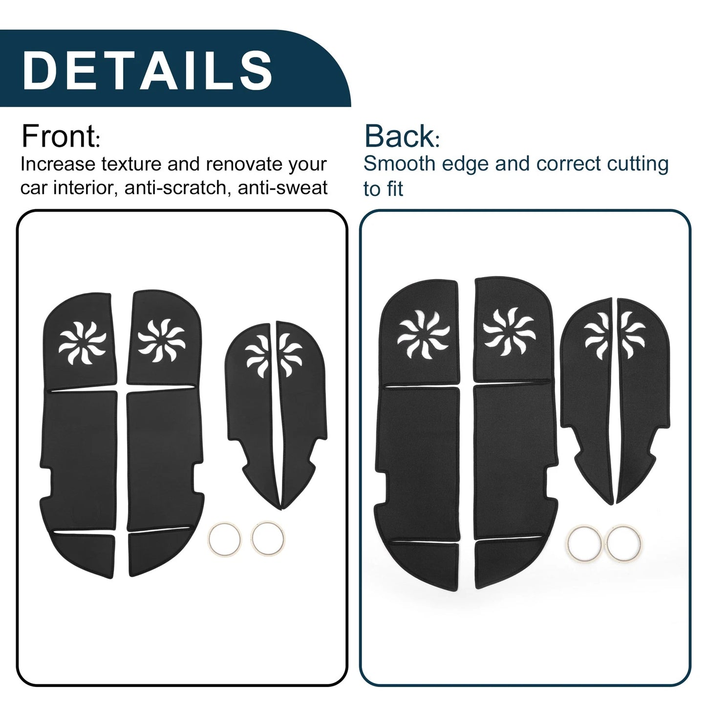 Car Door Anti Kick Pad Sticker Protector for Lexus RX (2009-2014) Black
