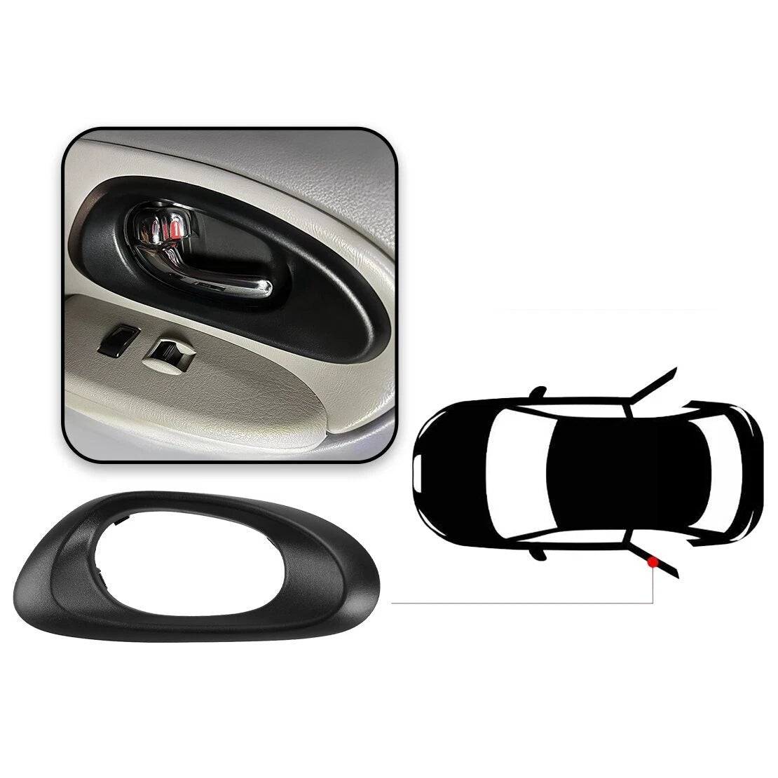 Rear Left Interior Door Handle Trim for Chevrolet Trailblazer (2002-2009)