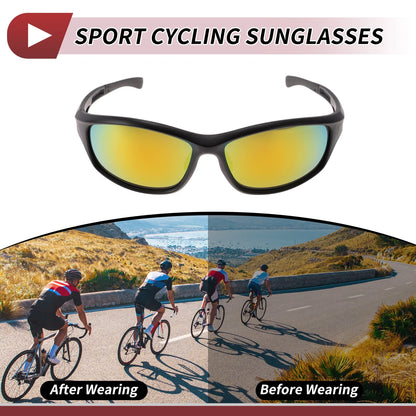 1 x Goggles Motorcycle Riding Red Lens Black Frame PC Cycling Sunglasses