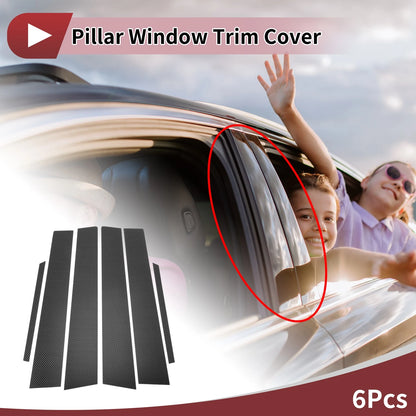 6 Pcs Carbon Fiber Door Pillar Trim for Toyota Corolla (2007-2013)