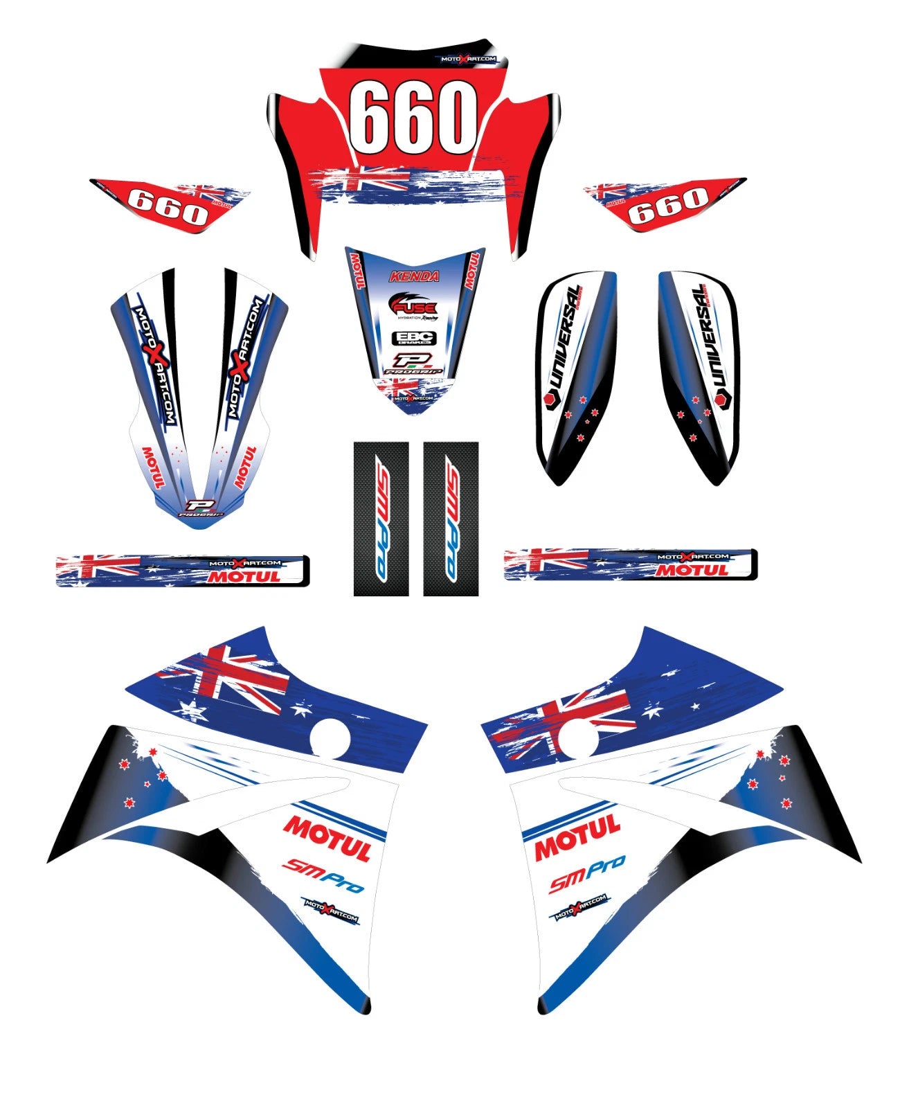Custom Graphic Kit AUSSIE PRIDE for Yamaha XT 660 R (2004-2016)