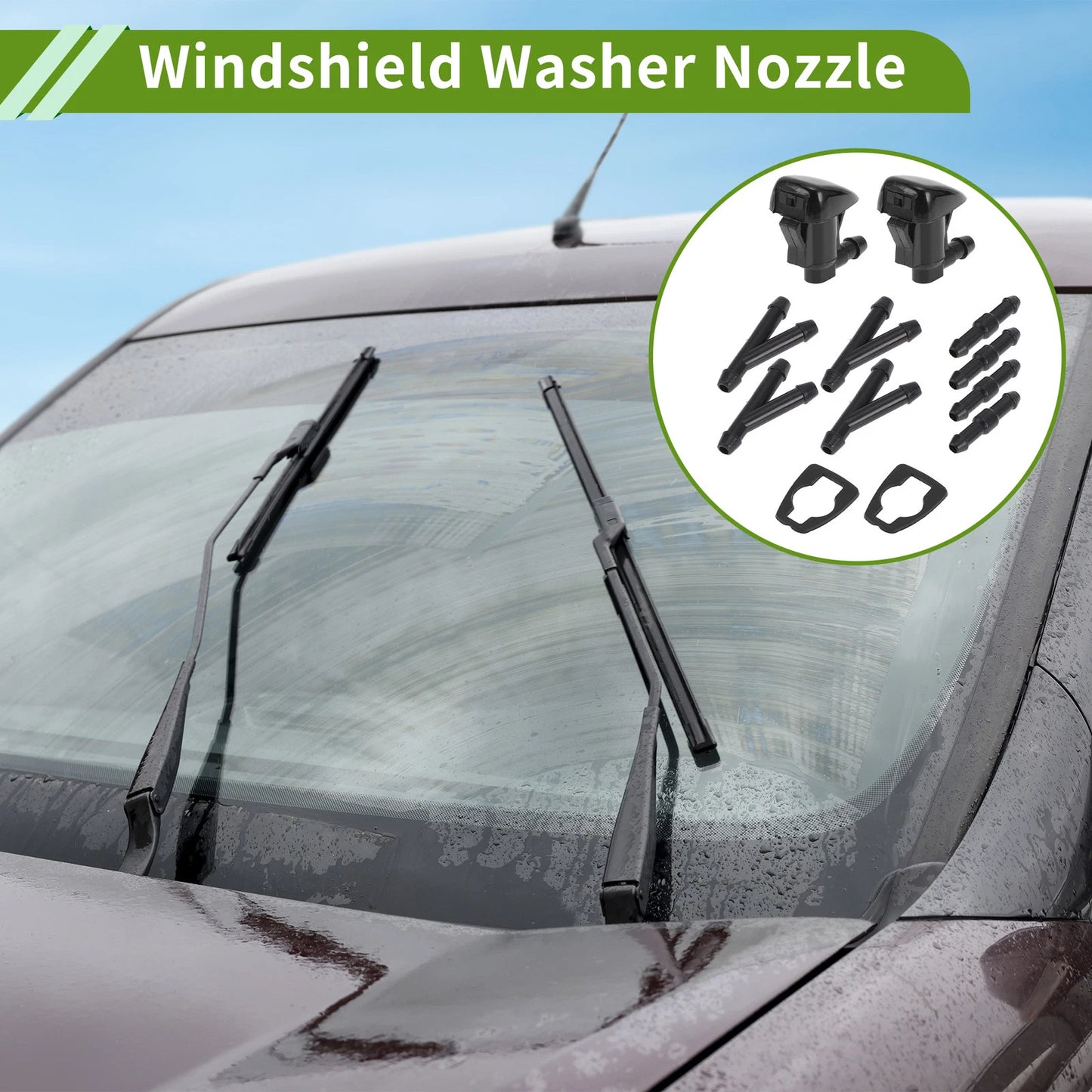 Windshield Washer Nozzle with Hose Connector for GMC