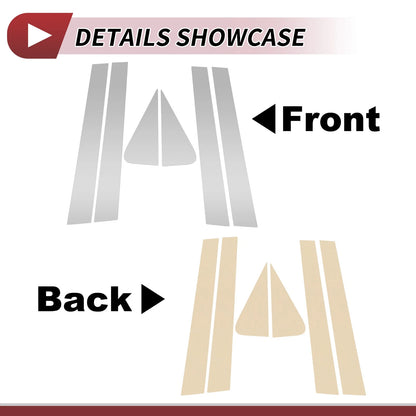 6 Pcs Door Pillar Window Trim for Ford Escape (2008-2012) Silver Tone