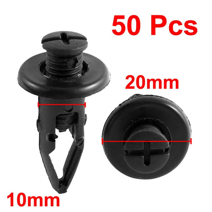 Rivet 50x Black Plastic Mudguard Bumper Push Pin Clip 10mm for Toyota