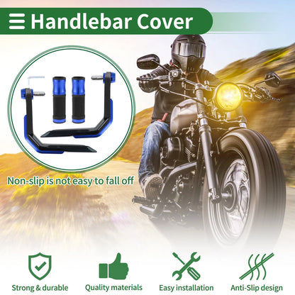 Hand Grips Cover Kit for Motorcycle Handlebar End Grips Aluminum Alloy Blue