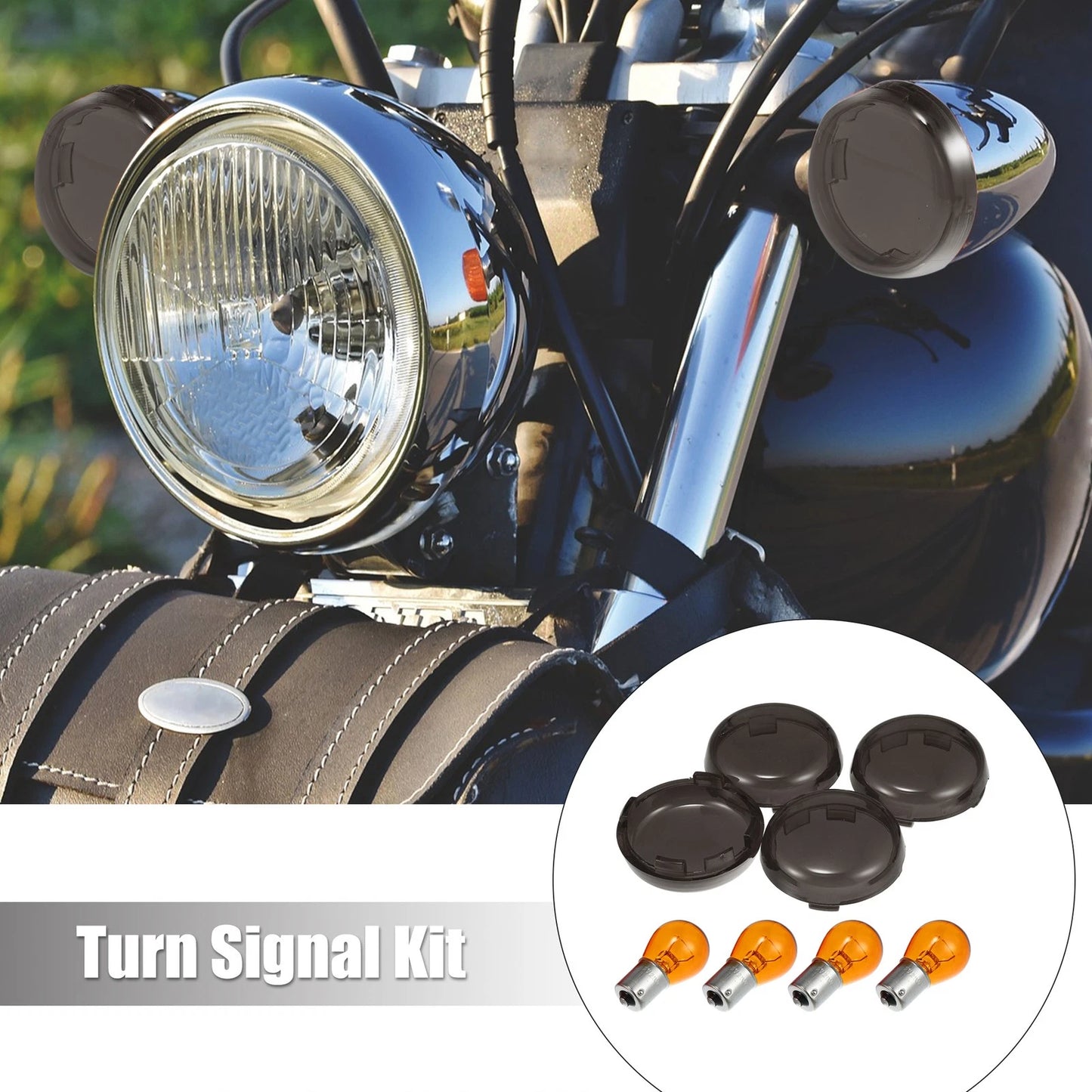 Smoked Black Turn Signal Lens for Harley Dyna (02–13)