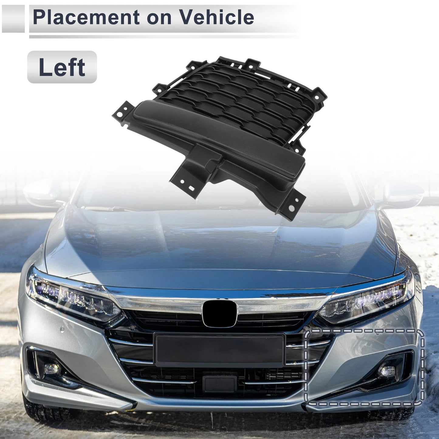 Front Left Fog Light Grill for Jeep Grand Cherokee (2021-2023)