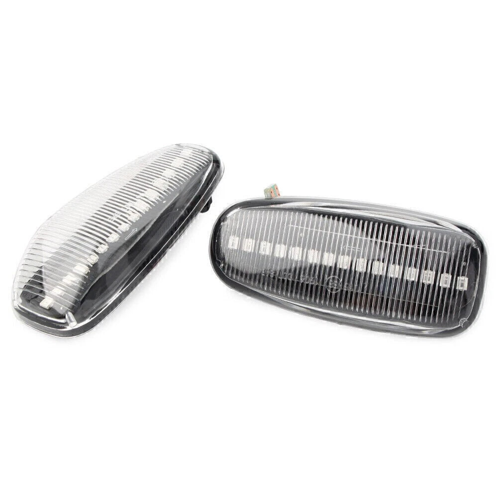 LED Sequential Dynamic Clear Side Marker Lights for Benz C E CLK Class (1995-2002)