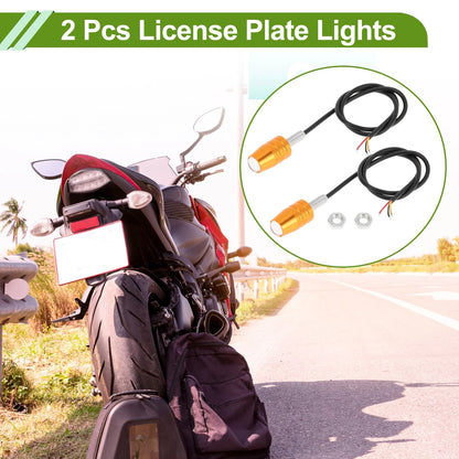 2 x License Plate Light Led Tag Lamp for Car Motorcycle Waterproof Yellow