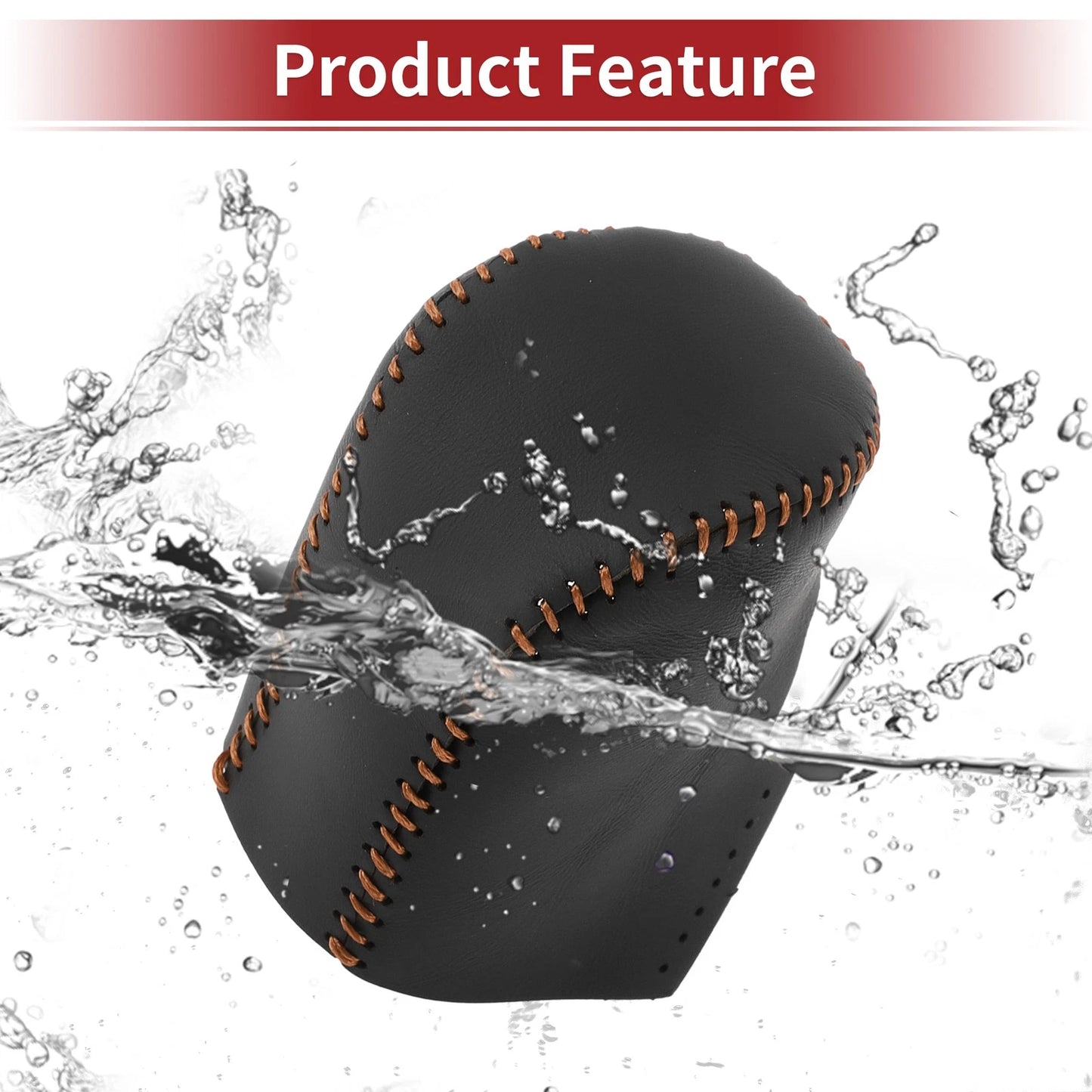 Car Gear Shift Knob Cover for Honda HR-V 2023-2024 Black Brown Faux Leather