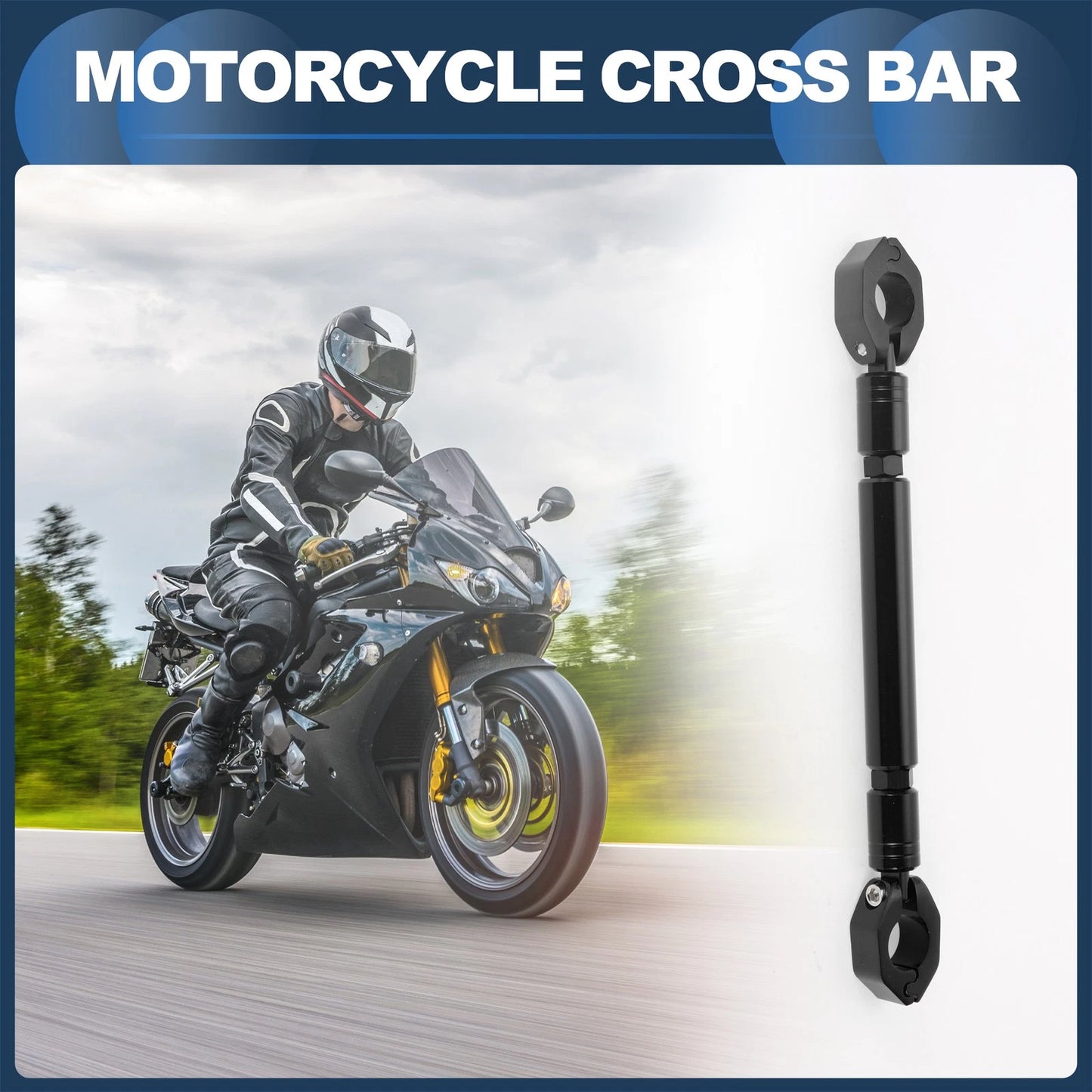 Cross Bar Handlebars 31cm/12.20in for Motorcycle Handlebar Black