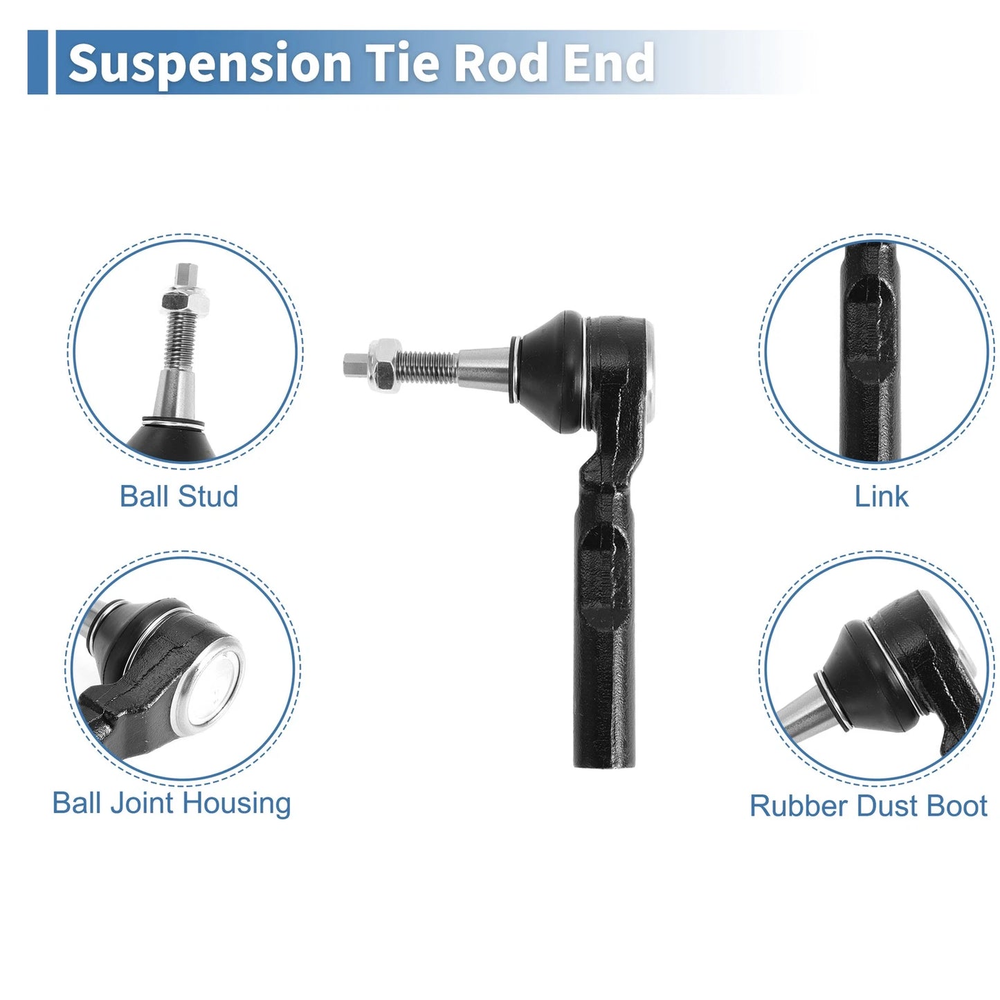 4pcs Front Inner Outer Tie Rod End Link for Chevrolet Malibu (2004-2012)