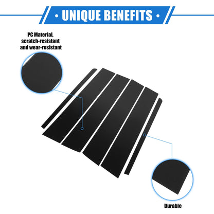 6 x Pillar Post Door Window Trim Covers for Ford Explorer (2011-2019) Black