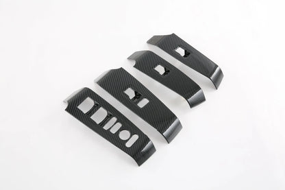 4x LHD Carbon Fiber Door Window Lift Cover Trim for Honda Civic (2022-2023)