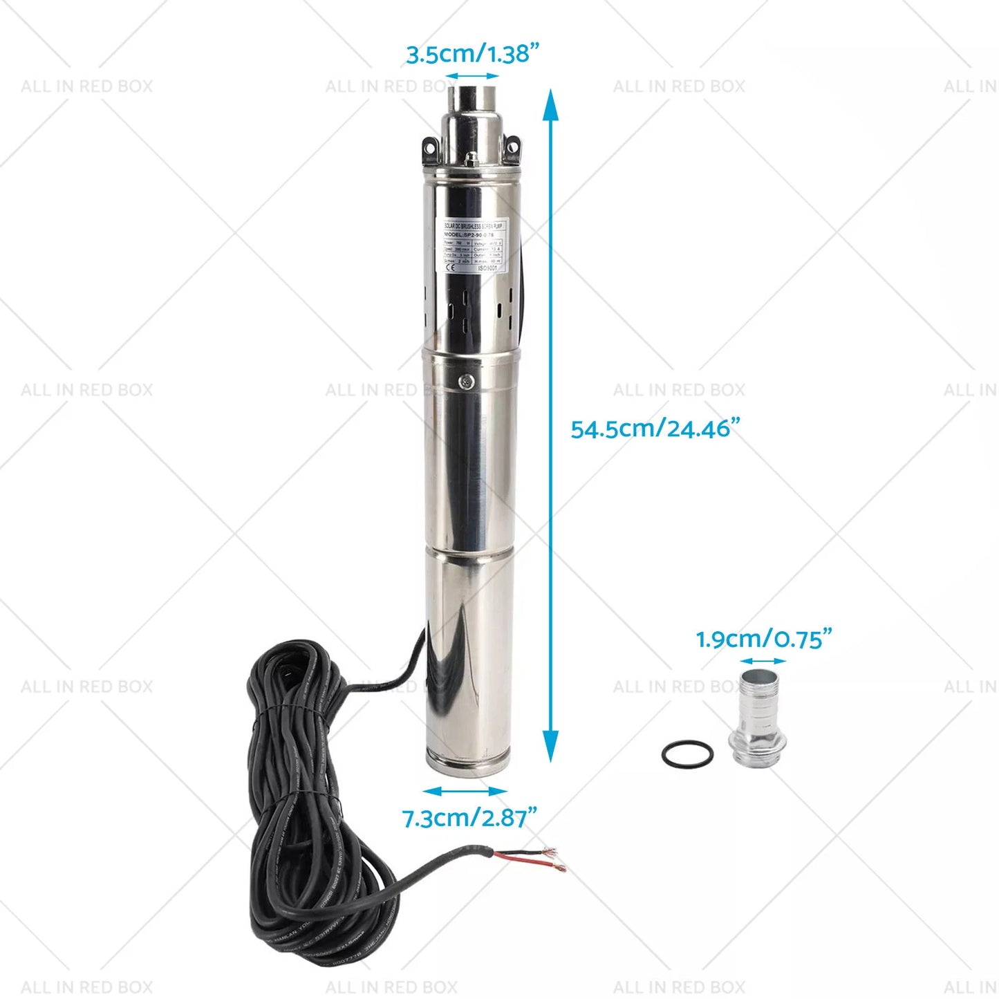 3" 48V 750W Deep Well Solar Submersible Water Pump for Bore Hole
