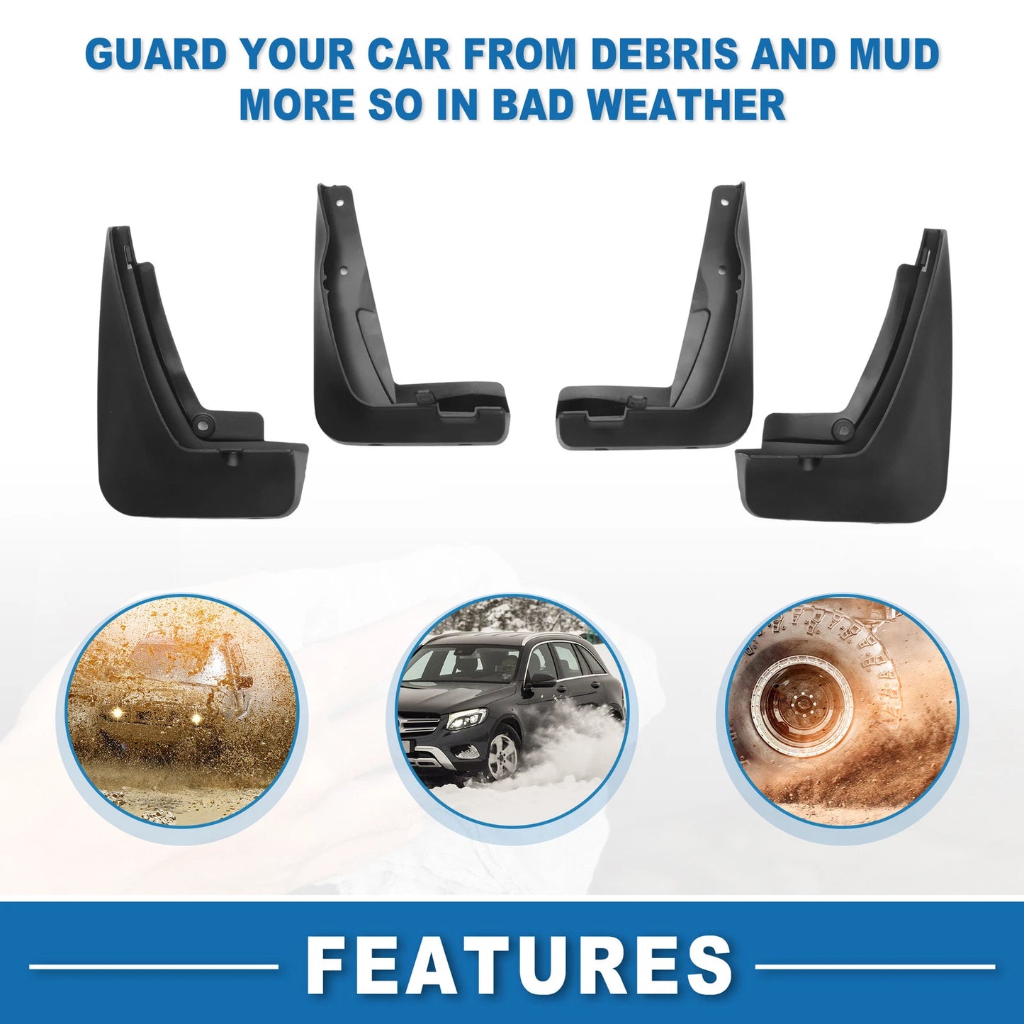 Mud Flap Splash Guards for BMW 318is 318i 318ti 320i 323Ci 323i 330xi (1992-2006)