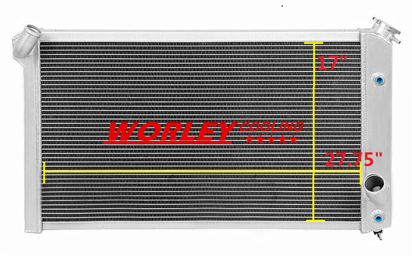 NSW-33.5" Aluminum Radiator for Chevy Corvette C3 V8 5.7L 7.4L (1973-1976)