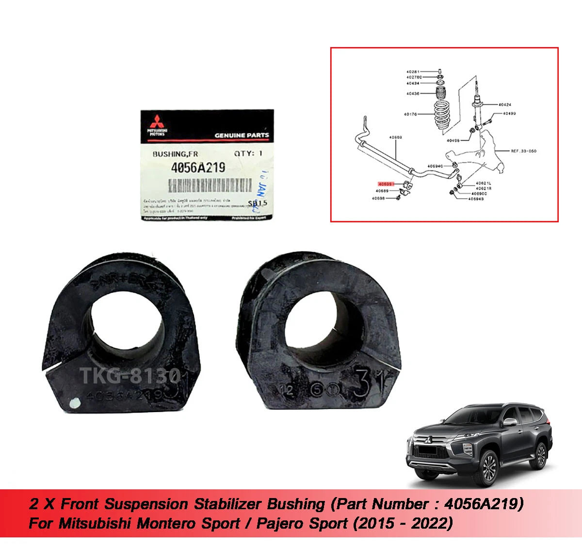 Front Suspension Bushing for Montero Pajero Sport (2012-2022)