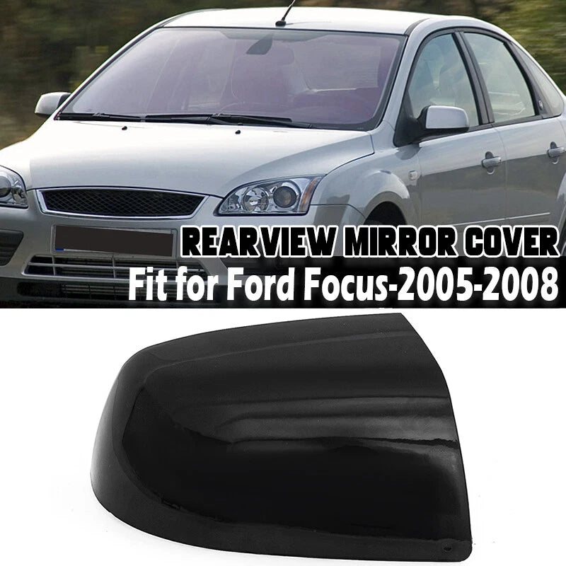 Right Side Wing Mirror Cover for Ford Focus (2005-2008) - Gloss Black Replacement