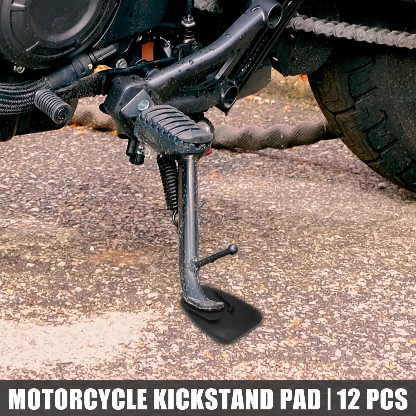12 x Kickstand Pad Support Pad Parking Side Stand Extension Pad for Motorcycle