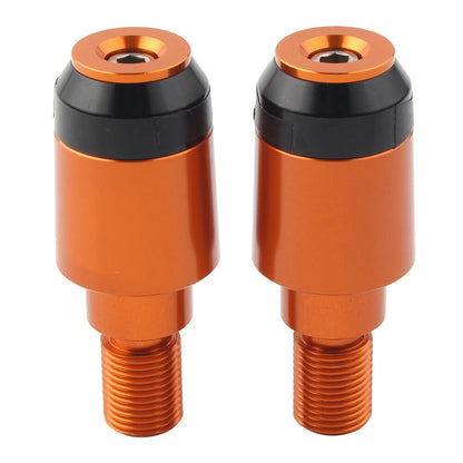 Orange CNC Handlebar Grips & Plug Ends for Yamaha XSR900 (2016-2023)
