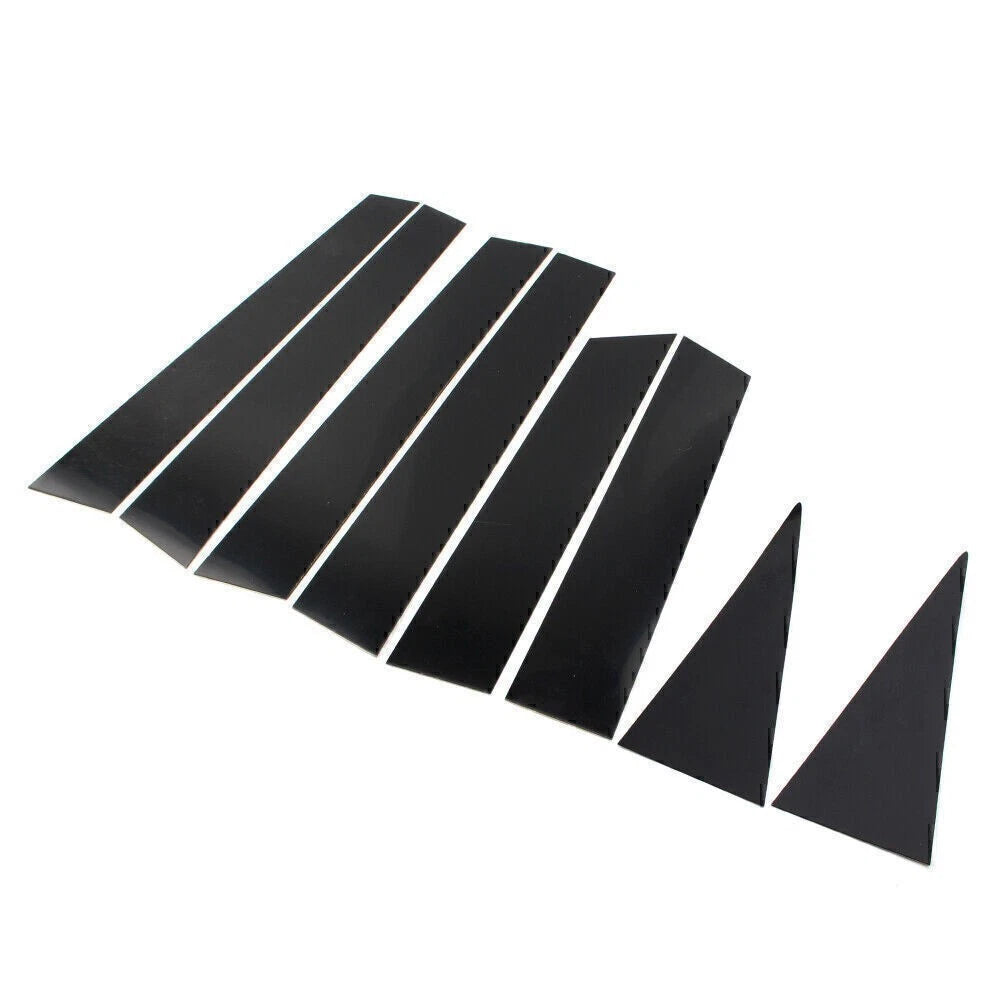8x Door Window Trim Pillar Covers for Nissan Rogue (2014-2020) Black