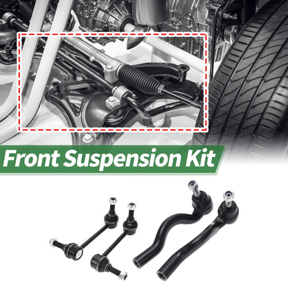 4pcs Front Suspension Kit Outer Tie Rod End Sway Bar Link for Dodge Durango