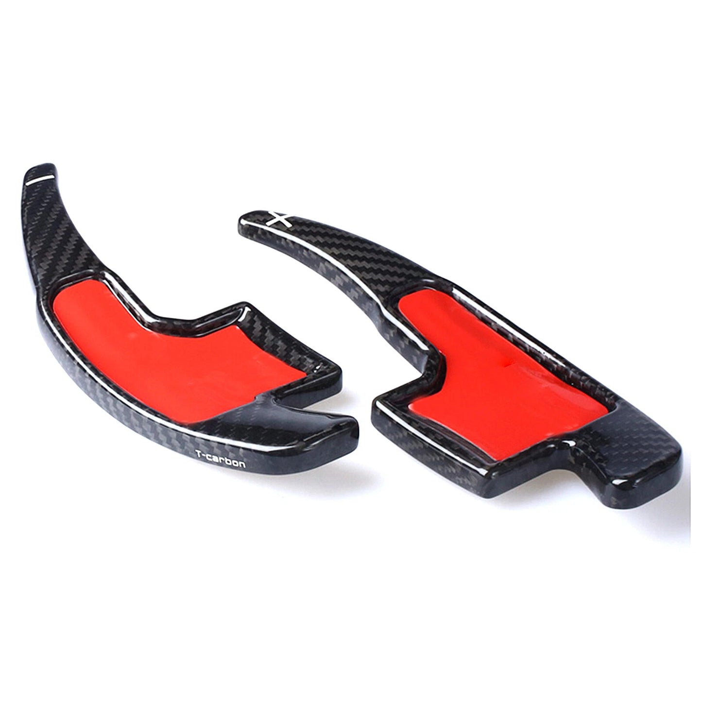 2 x Black Carbon Fiber Shift Paddle Extensions for Mustang (2015-2023)