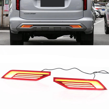 2 x Rear Bumper Brake Lights Red Amber for Mitsubishi Pajero Shogun (18-20)