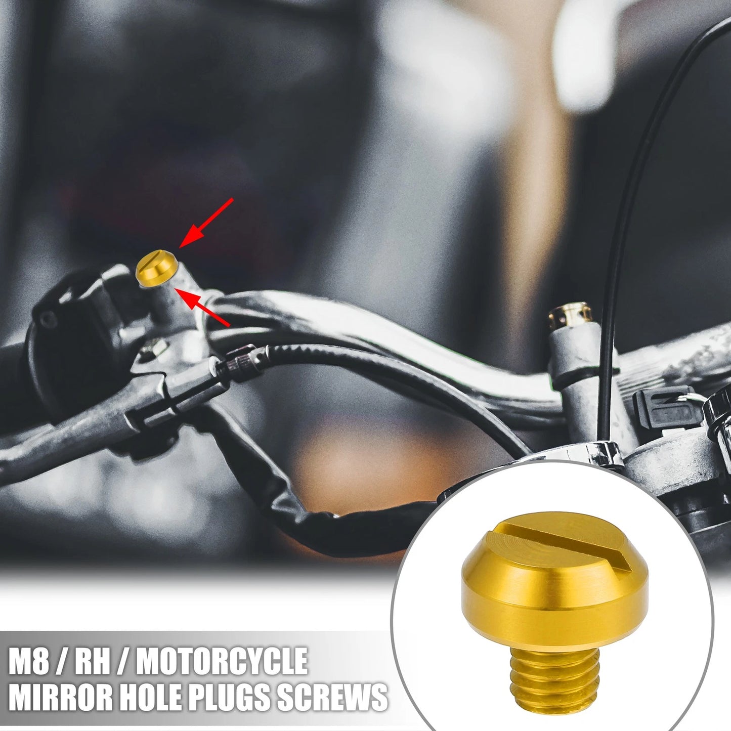 Mirror Hole Plug Screw Cap for Universal M8 Motorcycle