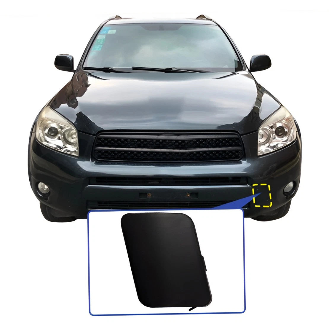 Left Front Bumper Tow Hook Eye Cover for Toyota RAV4 (2006-2008)