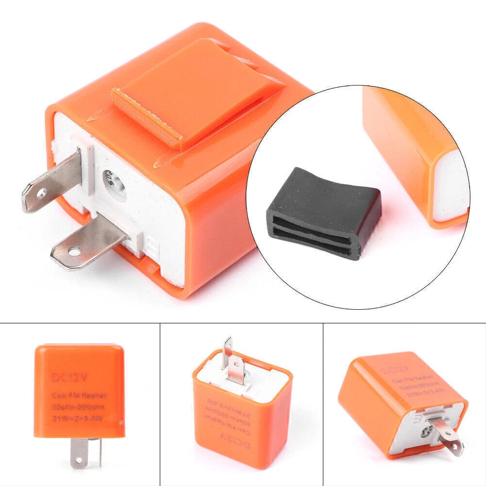 Orange LED Flasher Relay for Motorcycle Light Hyper Flash