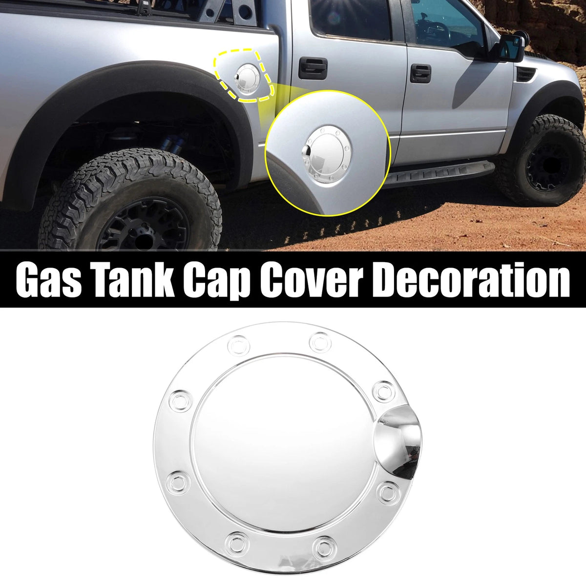 Fuel Tank Cover for Ford F-150 (2015-2020) Silver Tone