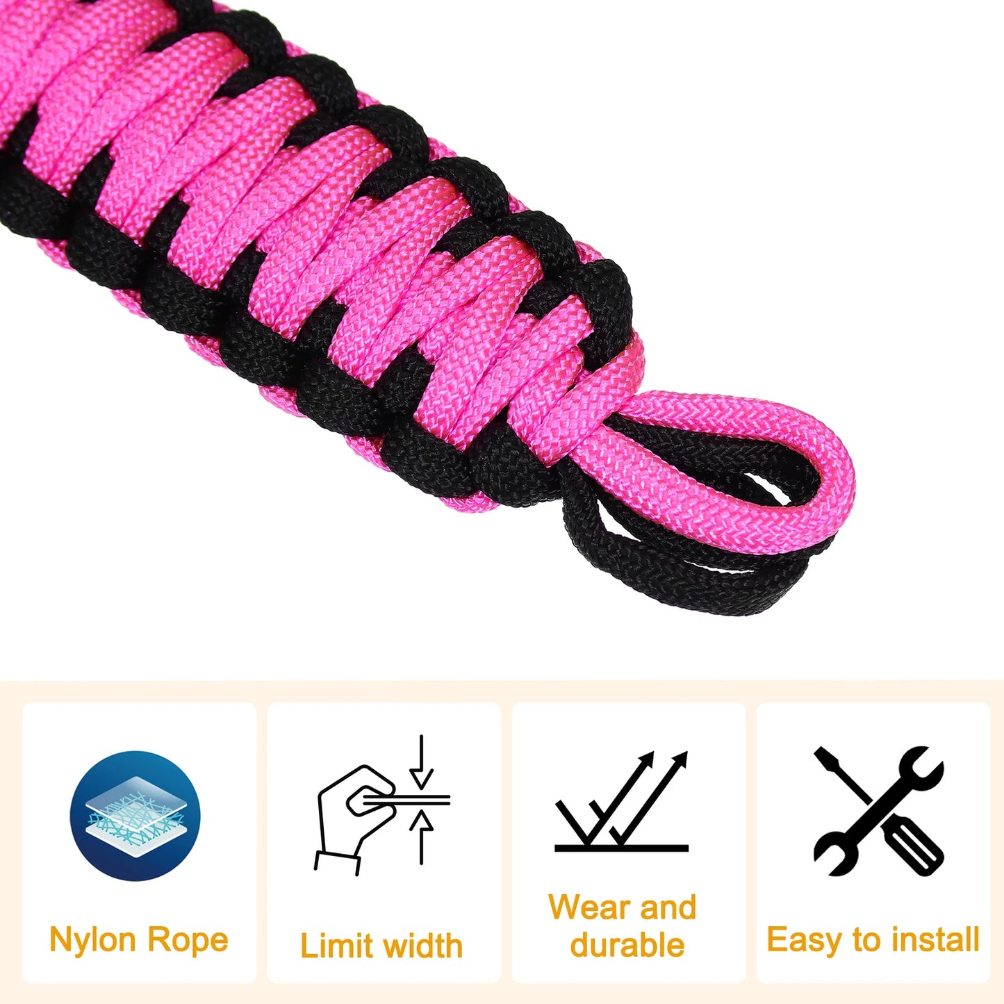 Car Door Limiting Straps  for Jeep Wrangler JK JL (2018-2023) Black Pink