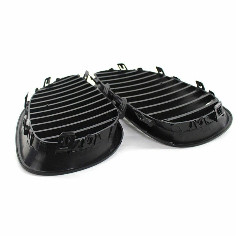 2 x Front Kidney Grille Covers for BMW E60 E61 5-Series (2003-2010) Matte Black