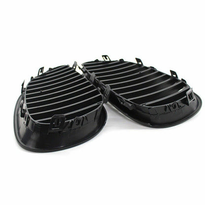 2 x Front Kidney Grille Covers for BMW E60 E61 5-Series (2003-2010) Matte Black