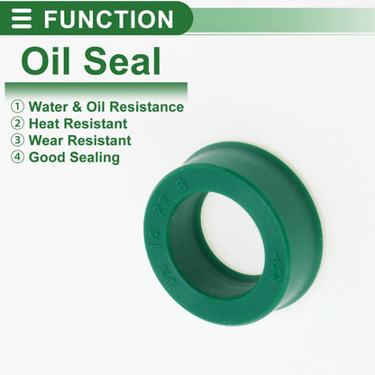 Oil Seal 14x22x8mm Seal Ring Rotary Shaft Seal TPU High Pressure Green 5 Pcs
