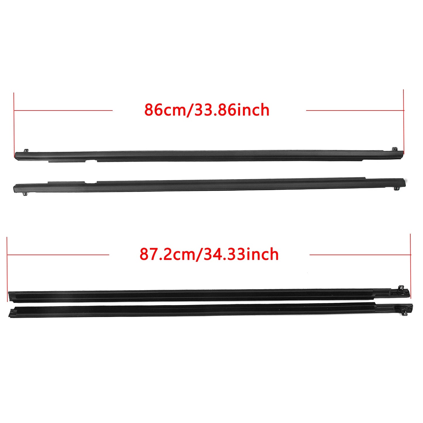 Window Belt Weatherstrips for Mazda 3 BK Sedan (2004-2009) 4 x Black