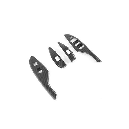 Carbon Fiber Window Lift Panel Switch Cover Trim for Toyota Sienna (2015–2020)