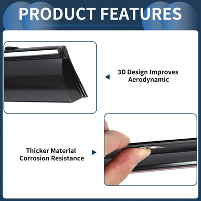 Window Deflectors for Toyota RAV4 Side Window Vent Visors Black 2019