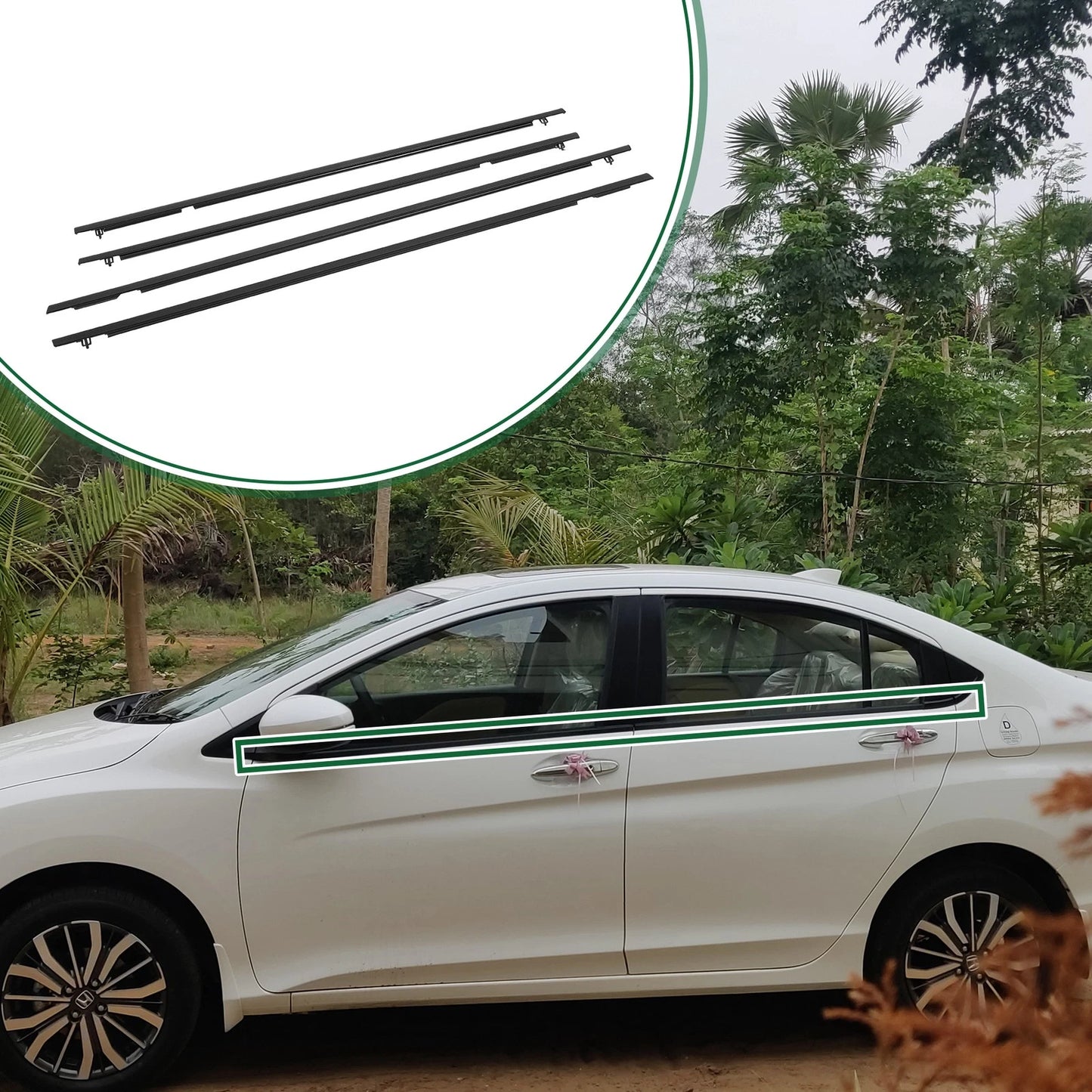 Weatherstrip Window Trim Seal for Honda Civic  - 1 Set